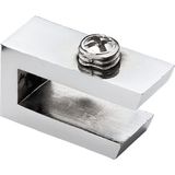 Renas Store BADEM10 Cam Tutucu Ahşap Raf Tutucu Cam Etejeri Metal U Tipi Krom Metal Vidalı (4 Adet)