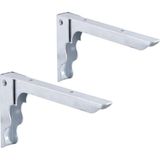 Renas Store BADEM10 Duvara Monteli Balkon Masası Sehpası Montajı Metal Katlanır Raf Altı Ayağı 18 x 10 cm (2 Adet)