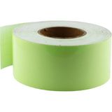 Renas Store BADEM10 Fotolümen Gece Parlayan 7.5 cm Yeşil Reflektörlü Fosforlu Reflektif Düz Şerit Bant 10 mt Ikaz Bandı