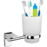 Renas Store BADEM10 Metal Diş Fırçalık Vidalı Askı Banyo Lavabo Diş Fırçası Stand Kabı Kutusu Hazneli Krom