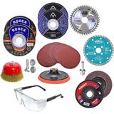 Renas Store BADEM10 Spiral Avuç Içi Taşlama Makinesi Cırt Zımpara Matkap Seti 115 mm (55 Parça)