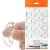 Renas Store BADEM10 Yapışkanlı Cam Tutucu Şeffaf 18 mm 12'li Mobilya Raf Ses Tutucu