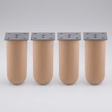 Renas Store Bohem 4 Adet Doğal Ahşap Silindir Ayak 18 cm Set Mobilya Koltuk Kanepe Sehpa Masa Ayağı Ayakları