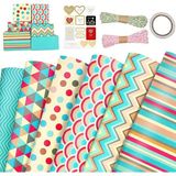 Renas Store Bolivia's Hediye Paketleme Kağıdı, 6 Adet 50X70CM Bahar Temalı Set, Kurdele, Sticker ve Bant Dahil, Doğum Günleri Için Mükemmel Hediye Paketleme Seti