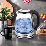 Renas Store Cam - Ledli Kettle 1.8lt Gizli Rezistans - Kablosuz 360 Derece Gövde 1500W SK-8033 (5528)