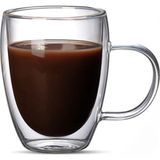 Renas Store Çift Cidarlı Latte, Kahve, Meşrubat, Bitki Çayı Cam 300 ml Kupa Seti, 1 Adet - 12038