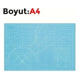 Renas Store Çift Taraflı Yanmaz Kendini Onaran Kesim Matı - Boyut:-A4 (210X297) Ren Mavi