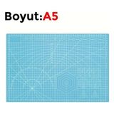 Renas Store Çift Taraflı Yanmaz Kendini Onaran Kesim Matı - Boyut:-A5 (148X210) Ren Mavi