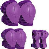 Renas Store Çocuk Koruyucu Set Dizlik Dirseklik Bileklik 6 Parça Paten Scooter Bisiklet Kaykay Koruyucu Mor Renk