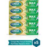 Renas Store Corega Max Tutuş & Ferahlık Diş Protezi Yapıştırıcı Krem 40G x 5 Adet 109496-5-1