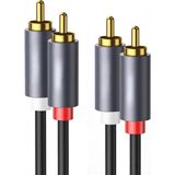 Renas Store Coverzone 2rca Stereo Ses Kablosu Altın Uçlu Yüksek Ses Kalitesi Aux 3.5mm Rca Kablo Subwoofer Amfi Tv Ses Sistemi ile Uyumlu Dayanıklı Pvc, Audio Kablo, Siyah (1metre)