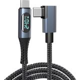Renas Store Coverzone USB 4 Kablo, Thunderbolt Kablo Için Dik Açı Pd 240 W Çift Destekler 8k Hd Ekran USB C Kablosu 8K@60Hz 40GBPS Veri Aktarımı (1metre/4ft) ZR849
