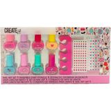 Renas Store Create It! - 84529 – Nail Art Set – Çocuk Oje Seti, Tırnak Çıkartması ve Nail Charms