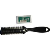 Renas Store Croc Saç Kesim Usturası Jiletli Tarak Siyah, 0716706983577
