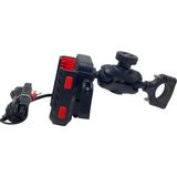 Renas Store CT-M03 Telefon Tutucu Hızlı Şarj Gidon Ayna Montajlı Motosiklet Type-C Üniversal
