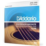 Renas Store Daddario EJ16 Akustik Gitar Tel Seti, Phosphor-Bronze, Light Gau