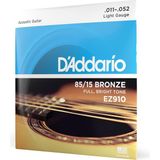 Renas Store Daddario EZ910 Akustik Gitar Tel Seti, 85/15 Bronze, Light Gauge