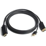 Renas Store Dark HDMI To Displayport Dönüştürücü 2 Metre USB Güç Kablosu Destekli Kablo