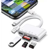 Renas Store Daytona NK1032 Pro Type-C Lightning Usb-A To 2x Usb3.0 Sd Tf Pd Kart Okuyucu Çevirici Hub Adaptör