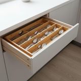 Renas Store Deconox Bambu Çekmece Içi Düzenleyici (37.5X25X4 Cm) | 4 Bölmeli, Hareketli Ayırıcılar | Kaşıklık, Dikiş, Ofis ve Mutfak Organizeri