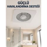 Renas Store Dekoratif Banyo ve Mutfak Aspiratörü 150 mm 20,8 x 20,8 cm 20 W Havalandırma Fanı - Lisinya