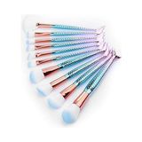 Renas Store Denizkızı Mavi Makyaj Fırça 10 Lu Set Güzellik Kozmetik Ekipmanları