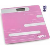 Renas Store Dijital - Pilli Renkli Cam Banyo Baskül Terazi Tartı LCD Ekran 180KG/50GR 26X26CM İ11-024 (5047)
