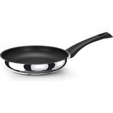 Renas Store Domos 3ply 20 cm Indüksiyon Uyumlu Tava, 3 Katmanlı Paslanmaz Çelik, Manyetik Taban, Dengeli Isı Dağılımı, Gaz/elektrik/seramik, Italya Üretimi, Gümüş