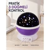 Renas Store Dönen Yıldızlı Gece Lambası Renkli Gökyüzü Projeksiyon Işığı