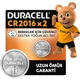 Renas Store Duracell 2016 Lityum Düğme Piller (2’li Paket) 3V, Bebek Güvenlik Teknolojisi, Anahtarlık, Ev Tipi Kumandalar, Akıllı Bilekliklerde Kullanım, Bebek Güvenlikli Paketleme