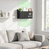 Renas Store Duvar Tipi Wi-Fi Modem Saklama Kutusu(Siyah) – Kablo Düzenleyici Router Raf Organizer (5047)