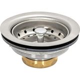 Renas Store Ez-Flo Mutfak Lavabo Süzgeci 30003, Pirinç Eklemli, Paslanmaz Çelik Sepet, 8.9-10.2 cm Açıklık