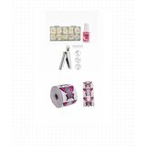 Renas Store Fontenay Protez Tırnak 500'LÜ Kemik Tips Tips Makası ve Mxbqn 500'LÜ Kelebek Protez Tırnak Şablonu Set Beyaz