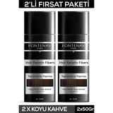 Renas Store Fontenay Saç Dolgunlaştırıcı Keratin Fibers Koyu Kahve Topik Saç Tozu 50GR X2 Renkli