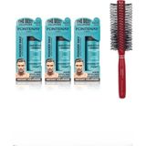 Renas Store Fontenay Saç Şekillendirici Pudra Toz Wax Mat Effect X3 Profesyonel Saç Fırçası 1018 4'lü Set