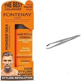 Renas Store Fontenay Saç Şekillendirici Pudra Toz Wax Ultra Strong Turuncu + Cımbız NO:209 2'li Set