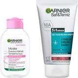 Renas Store Garnier Skin Naturals Micellar Kusursuz Makyaj Temizleme Suyu (100 Ml) & Saf & Temiz Yağlanma ve Pürüzlere Karşı 3'ü 1 Arada 150 ml Cilt Bakım Seti