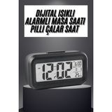 Renas Store Gece Dijital Masa Saati Dijital Alarmlı LED Ekran Pilli Çalar Saat - Lisinya