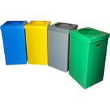 Renas Store Geri Dönüşüm Kutusu Iç Mekan Sıfır Atık ve Geri Dönüşüm Kutusu 35X35X70CM Plastik Oluklu Kagıt Cam Metal Plastik Atıklar Için 4lü Set Corrugated Plastic Sheets Oluklu Plastik Koli