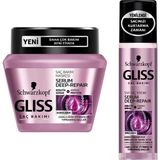 Renas Store Gliss Saç Bakım Seti, Saç Maskesi 300 ml Serum Deep Repair + Sıvı Saç Kremi 200 ml