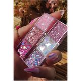 Renas Store Glitter Far-Yüz ve Vücut Simi Paleti Pembe 4 Parlak Glitter