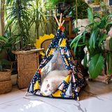 Renas Store Gobypet Always The Best Kedi Çadırı, Kedi Evi Kolay Kurulum, Yıkanabilir Kedi Çadırı, Kedi Yatağı (Kedili Desen, Large)