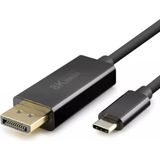 Renas Store Hadron Type-C To Displayport Kablo - 8k 60Hz / 4K 144Hz Destekli, 1.8 Metre, Thunderbolt 3/4 Uyumlu, Macbook, iPad ve Yeni Nesil Laptoplar Için Dp Dönüştürücü Görüntü Kablosu (Siyah)