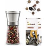 Renas Store Hand Grınder Küçük Cam Hazneli - Krom Kaplama Pls.kapaklı Tuz - Baharat Öğütücü İ22-411 (5047)