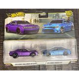 Renas Store Hot Wheels Premium 2'li Paket 2018 Dodge Challenger Srt Demon / 2015 Dodge Charger Srt Ride On Toy Mini Araba 3+ Yaş Mor/mavi JHW47