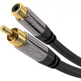 Renas Store Kabeldirekt – Cinch Uzatma Kablosu – 5m – Mükemmel Ses Kalitesi Için Özellikle Kırılmaz Hibrit Kablo (Subwoofer/ses Kablosu, Rca Fişten Jak Girişe, Amplifikatör/hifi Için Ideal, Analog ve Dijital)