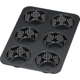 Renas Store Kaiser Ilham Veren Küçük Ekmek Pişirme Kalıbı Delikli 28 x 19 Cm, 6 Küçük Ekmek Için Pişirme Kalıbı, Yapışmaz Kaplamalı, Ekşi Hamuruna Dayanıklı