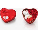 Renas Store Kalpli Kırmızı Hediye Kutusu, Peluş Ayıcık ve Yapay Güller Ile, Sevgiliye Özel Romantik Set