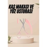 Renas Store Kavisli Kaş Kirpik Düzeltici Bıyık Alma Taraklı Kaş Makası Yüz Bakım Seti Makas