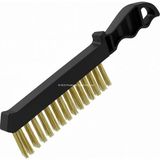 Renas Store Kendo Tel Fırça, Pirinç Kaplı Çelik Tel, Pas Sökücü, Boya Temizleyici, Yüzey Hazırlık Fırçası, Plastik Saplı, 23 cm